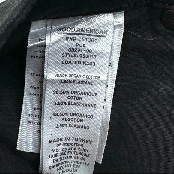 Good American | Good Straight Coated in Black. GS001T. 6 / 28 . 26.5” inseam - Picture 9 of 16